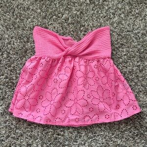 SHEIN Bright Pink Eyelet Top
